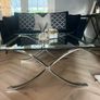 Glass coffee table with chrome legs Image 2