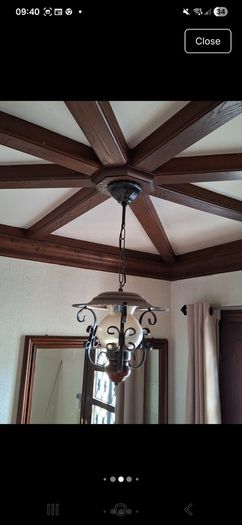 Vintage 1970s rustic pendant light