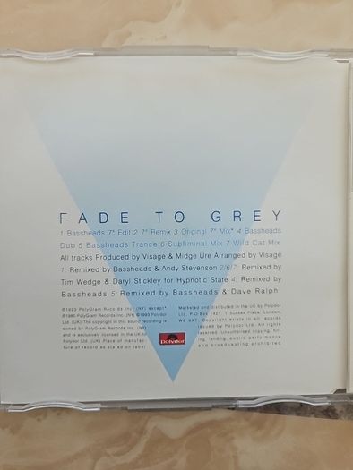 Visage CD - Fade To Grey (Bassheads 93 Remix)