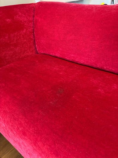 Red 'wave' 3-seater sofa from The Sofa Factory