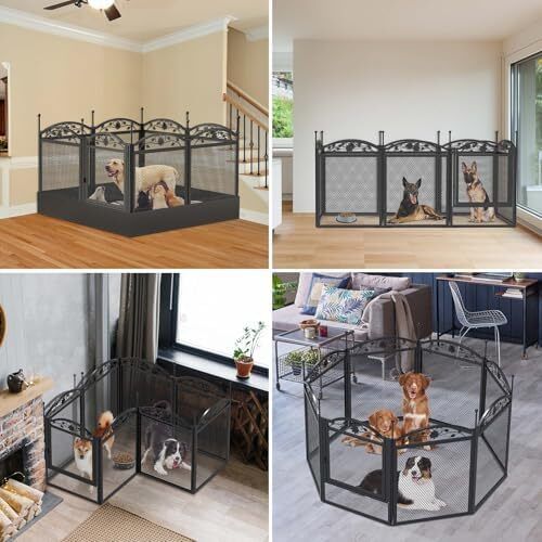 Dog Playpen, Large Heavy Duty Indoor/Outdoor Pet Whelping Pen Box with Waterproof Fertility Mat, Black (126x126x80cm)
