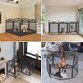 Dog Playpen, Large Heavy Duty Indoor/Outdoor Pet Whelping Pen Box with Waterproof Fertility Mat, Black (126x126x80cm) Image 3