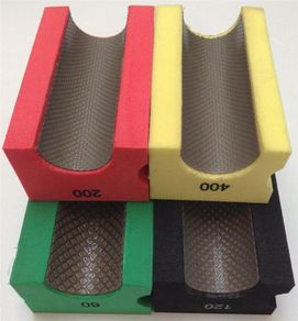 4PC SET Diamond Hand Polishing Bullnose Pads Individual Grits. 60, 120, 200 , 400 Grit