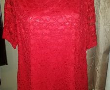 MCollection beautiful red lace top Perfect condition size UK16 EUR44 Postage included