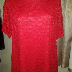 MCollection beautiful red lace top Perfect condition size UK16 EUR44 Postage included