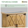 Garden shed garden cabinet 3 shelves 2 doors galvanized sheet metal waterproof roof pine wood 75 x 40 x 90 cm yellow Image 6
