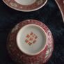 Vintage Chinese Porcelain 3 Piece Set Jingdezhen Red Family Rose Image 4