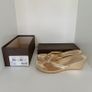 PIED A TERRE Gold Leather Wedge Sandals EU 40/41 and Original Box Image 2