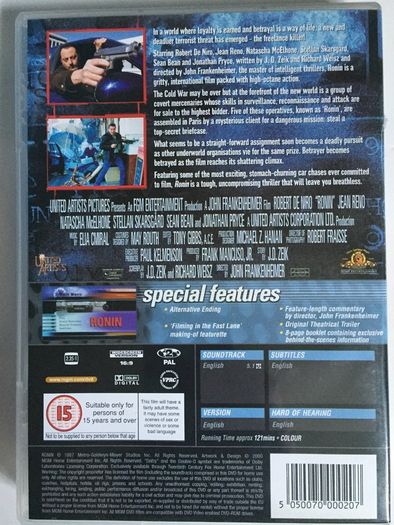 Ronin [1998] John Frankenheimer Film (Robert DeNiro) [Movie DVD]