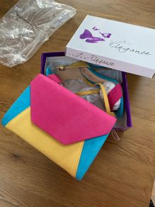 Brand new unworn high heel sandals & clutch bag