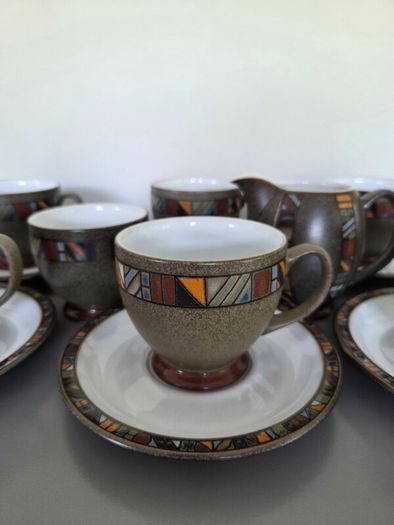 Cups Saucers Sugar Bowl Creamer Denby
