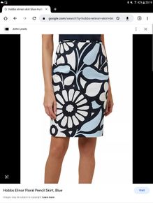 Hobbs - Cotton Skirt - UK 8 - Blue Multi - BNWT RRP 105