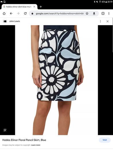 Hobbs - Cotton Skirt - UK 8 - Blue Multi - BNWT RRP 105