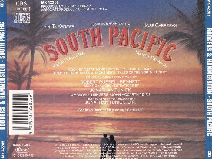 South Pacific. Kiri Te Kanawa and Jose Carreras/ CD. Free Postage!