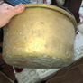 Large Antique Brass Cauldron Jam Pan with Iron Handle and Copper Rivets Image 7