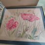 Large Poppy Framed Coter Coloer Signed Adele Sweeny 1990. Image 9