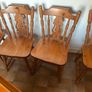 Solid Pine Drop-Leaf Round Dining Table & 4 Chairs Country Image 8