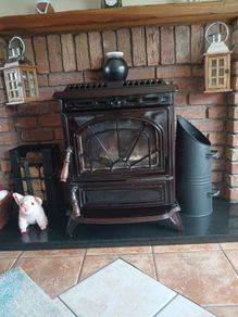 Stanley  stove with a back boiler