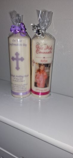 personalized communion and confirmation candles