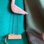 Hand crafted timber bird on metal legs. New Image 2