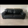 2 Seater & 3 Seater Black Leather Couch Image 6