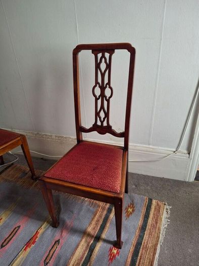 Set of 4 Vintage Solid Wood Dining Chairs