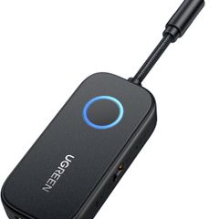 Bluetooth 5.3 Transmitter Receiver, 28H Long Playtime, Dual Connection, 10m Range, Mic for Calls, 2-in-1 Wireless Aux Bluetooth Adapter for TV, Airplane, Headphone, Airpods, Speaker, Car