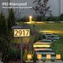 Solar Address Sign, House Numbers for Outside Light Up, 3 Colors Waterproof LED Illuminated Numbers With Stake, Wall Mounted/In Ground Plaque for House Image 6