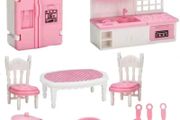 Doll Kawaii Pink 10 Items Lot Miniature Dollhouse Furniture Accessory Kids Toys Kitchen Cooking Things For Girl Gifts