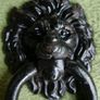 Antique Black Rustic Lion Head Door Knocker Image 3
