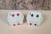 Vintage Playing cards salt and pepper shakers card deck hearts spades