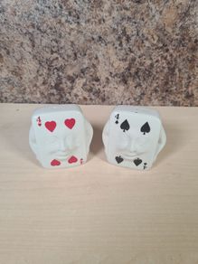Vintage Playing cards salt and pepper shakers card deck hearts spades