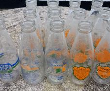 Mix of plain and World Cup Italia 90 Milk bottles