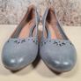 womens CLARKS DENNY DAZZLE grey shoes leather slip on heels court pumps Size UK 5.5 E wide fit EU 38.5 Image 6