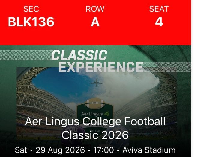 Aer Lingus Football 29 Aug  FRONT ROW