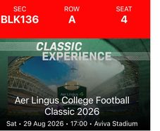 Aer Lingus Football 29 Aug  FRONT ROW
