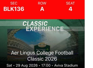 Aer Lingus Football 29 Aug  FRONT ROW