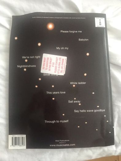 David Gray white ladder chords and lyrics book