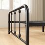 Florence Single Bed 80 x 190 cm-Frame with Metal Headboard and Footboard-Height 35 cm-Slatted Base Included-Storage Compartment Below-Black Image 5