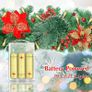 Pre-Lit Artificial Christmas Garland, Green, Warm Lights, Decorated with Red Flowers, Balls, Berries, Snowy Pine for Home Stairs Fireplace Front, Christmas Decorations, 9 Ft Image 5