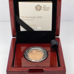 United Kingdom 2018 Gold Proof Sovereign in Original Royal Mint Holder with COA