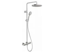 Duravit Shower System - thermostatic - brushed stainless steel