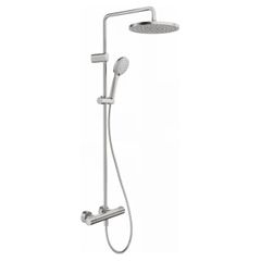 Duravit Shower System - thermostatic - brushed stainless steel