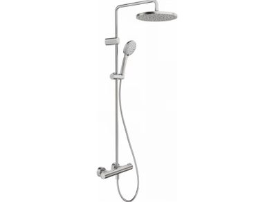 Duravit Shower System - thermostatic - brushed stainless steel