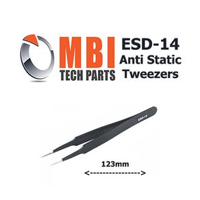 ESD Safe Anti-Static Stainless Steel Tweezers Electronic Repair Precision Tools ESD-14