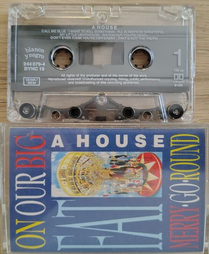 A House - On Our Big Fat Merry-Go-Round Cassette Tape (1988) Indie Alternative Rock EX+