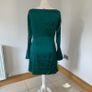 BNWT Satin green mini dress with cowl neck & bell sleeves. Size M Image 4