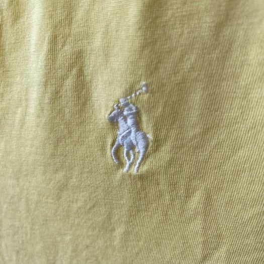 Polo Ralph Lauren Womens V Neck T Shirt Classic Short Sleeve Yellow