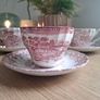 Antique Myotts Country Life Staffordshire 3 cups & Saucers Image 2