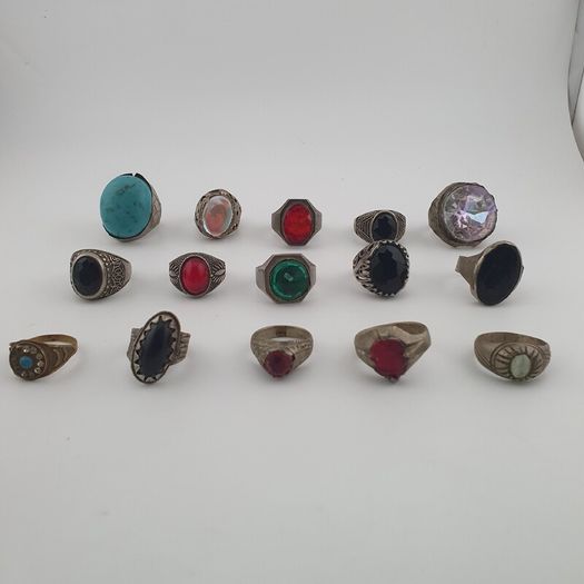 Antique Treasure Jewellery Lot 15 Traditional Brass Statement Rings